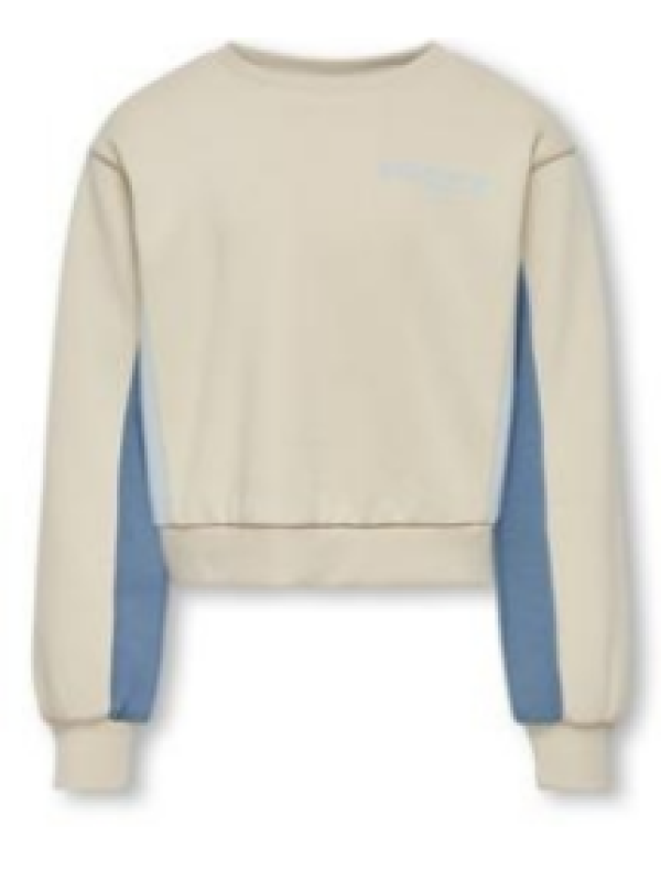 SUDADERA BEIG MANGAS AZUL - ONLY