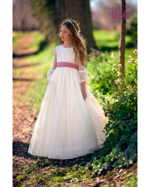 VESTIDO TUL BORDADO MEDIA MANGA - PATHI