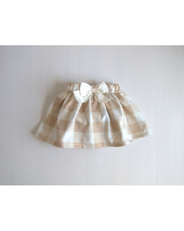 FALDA CUADROS CAMEL - MON PETIT BONBON