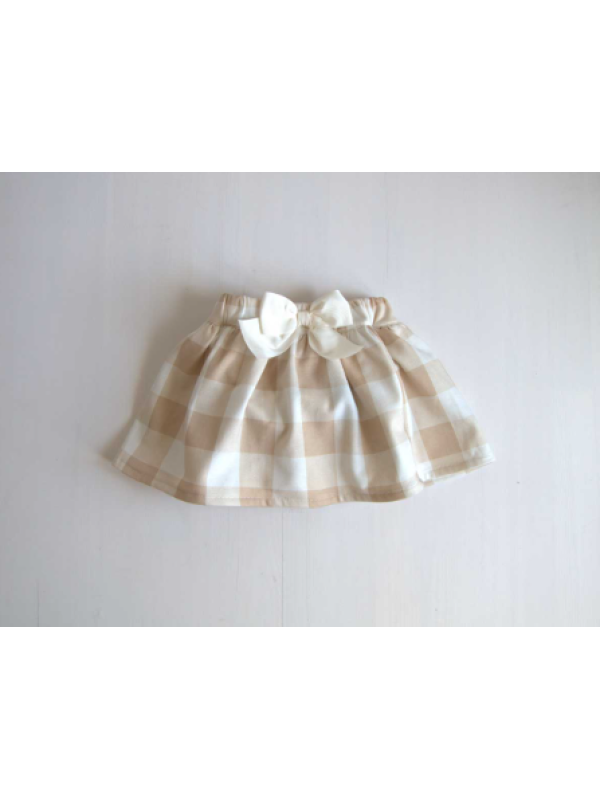 FALDA CUADROS CAMEL - MON PETIT BONBON