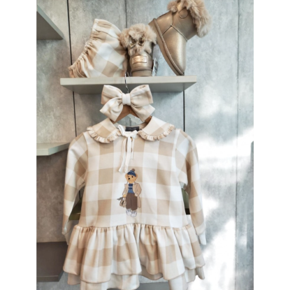 JESUSITO FELPA OSO CUADROS CAMEL - MON PETIT BONBON