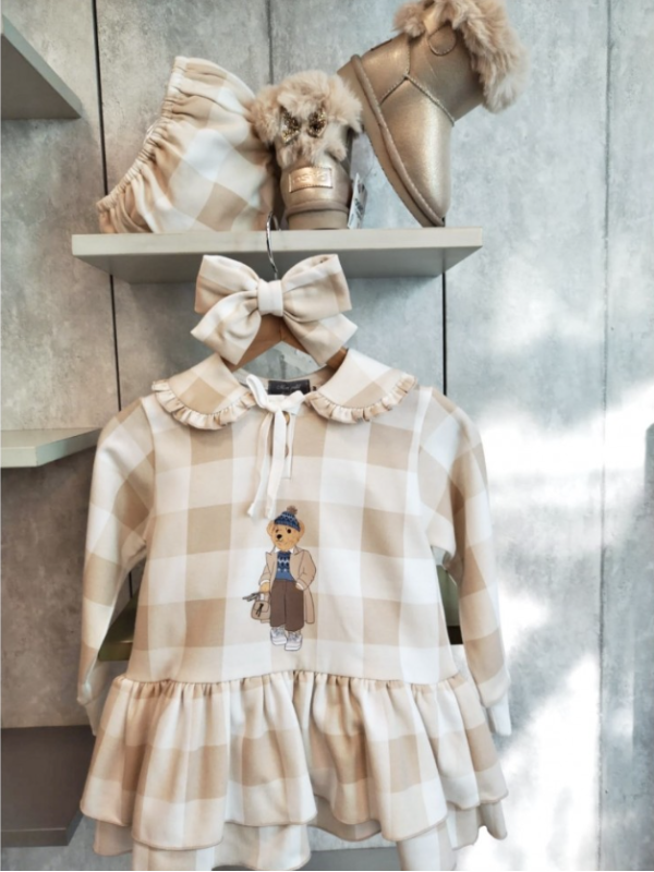 JESUSITO FELPA OSO CUADROS CAMEL - MON PETIT BONBON
