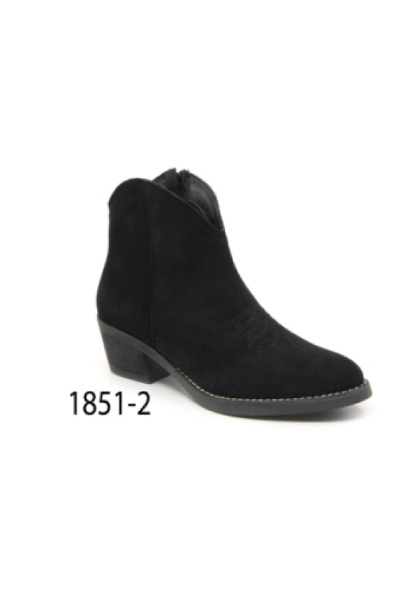 BOTA SERRAJE NEGRO BORDADO NEGRO - CONFETTI