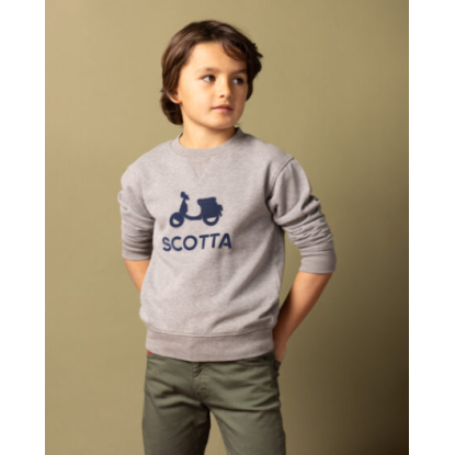 SUDADERA GRIS MOTO AZUL - SCOTTA