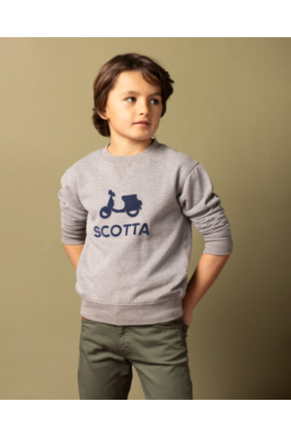 SUDADERA GRIS MOTO AZUL - SCOTTA