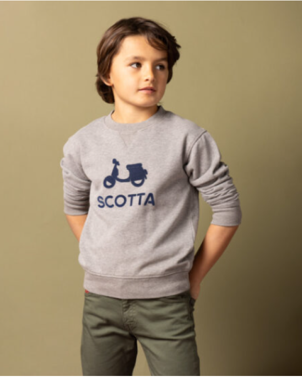 SUDADERA GRIS MOTO AZUL - SCOTTA