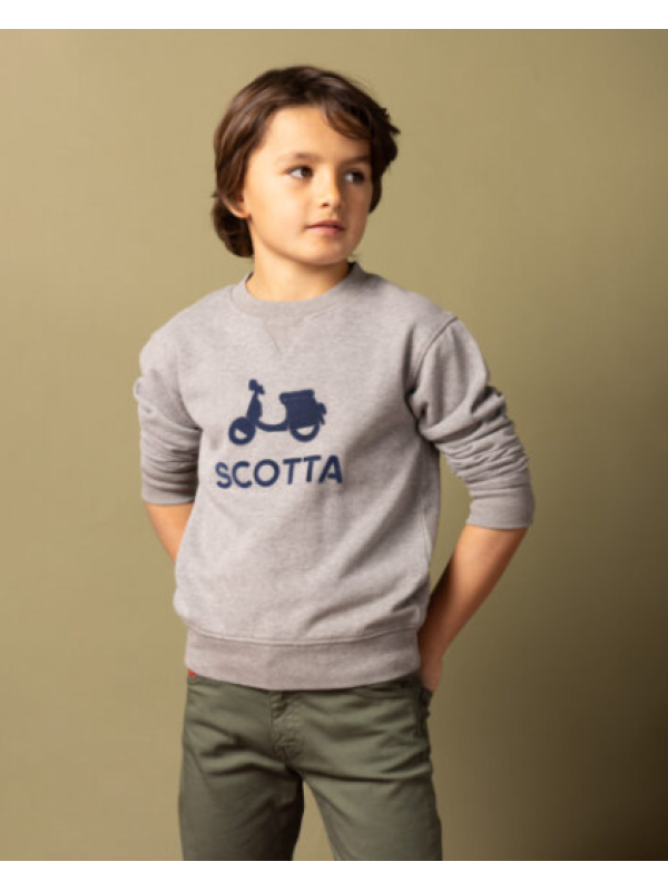 SUDADERA GRIS MOTO AZUL - SCOTTA