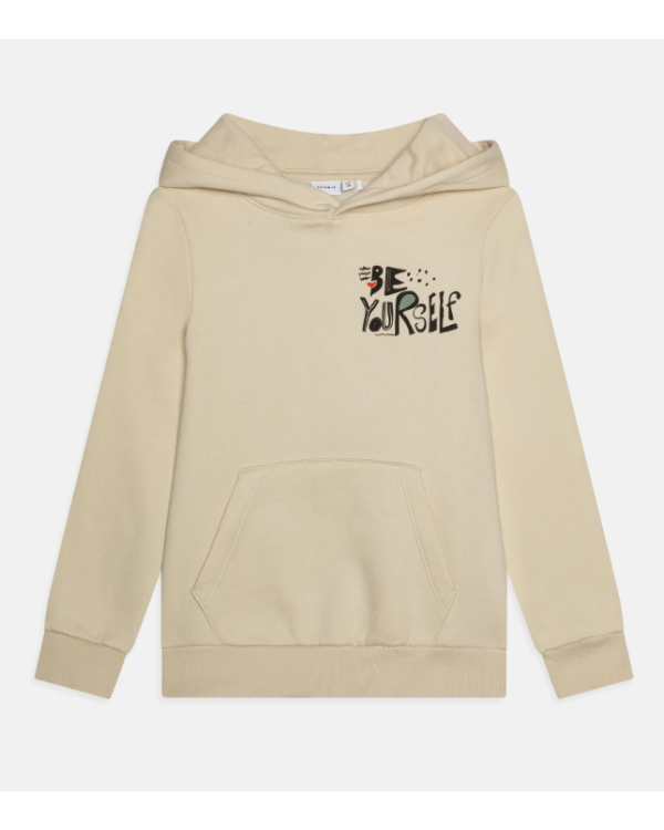 SUDADERA BEIG CAPUCHA - NAME IT