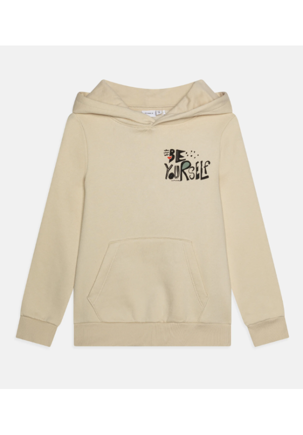SUDADERA BEIG CAPUCHA - NAME IT