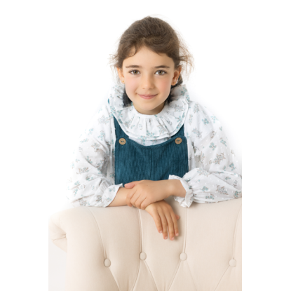 BLUSA CUELLO FLORECITAS VERDE - OSAMORE