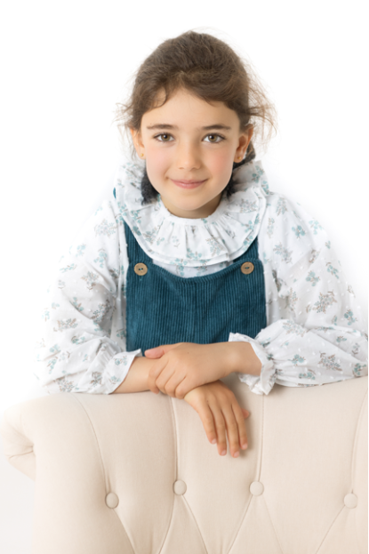 BLUSA CUELLO FLORECITAS VERDE - OSAMORE