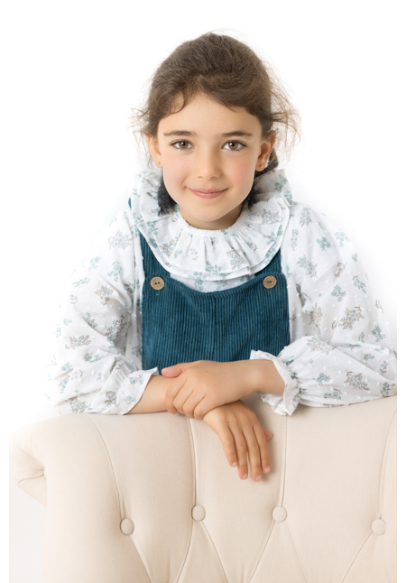BLUSA CUELLO FLORECITAS VERDE - OSAMORE