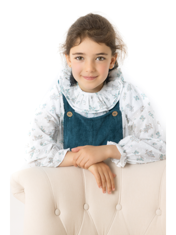 BLUSA CUELLO FLORECITAS VERDE - OSAMORE