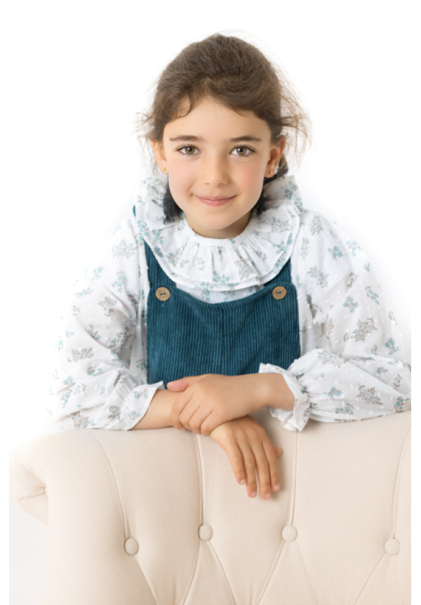 BLUSA CUELLO FLORECITAS VERDE - OSAMORE