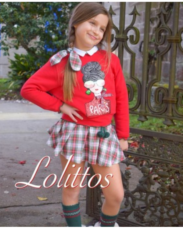 SUDADERA ROJA PARIS - LOLITTOS