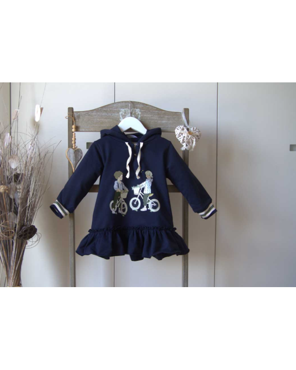 JESUSITO FELPA AZUL CON GORRO - MON PETIT BONBON