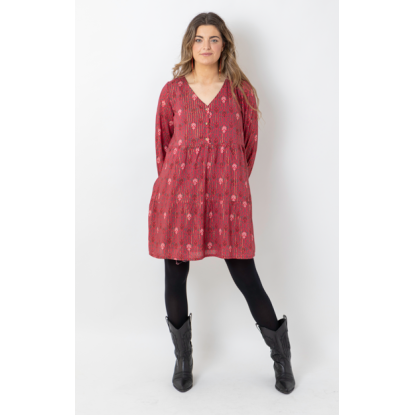 VESTIDO BOHO GUINDA - OSAMORE