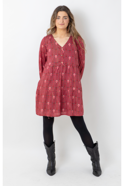 VESTIDO BOHO GUINDA - OSAMORE