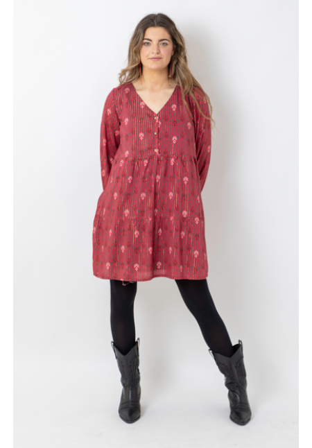 VESTIDO BOHO GUINDA - OSAMORE