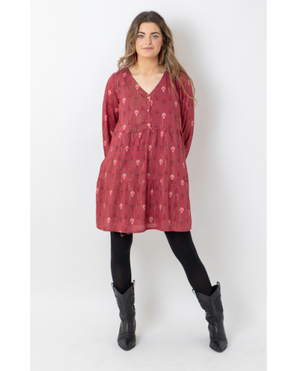 VESTIDO BOHO GUINDA - OSAMORE