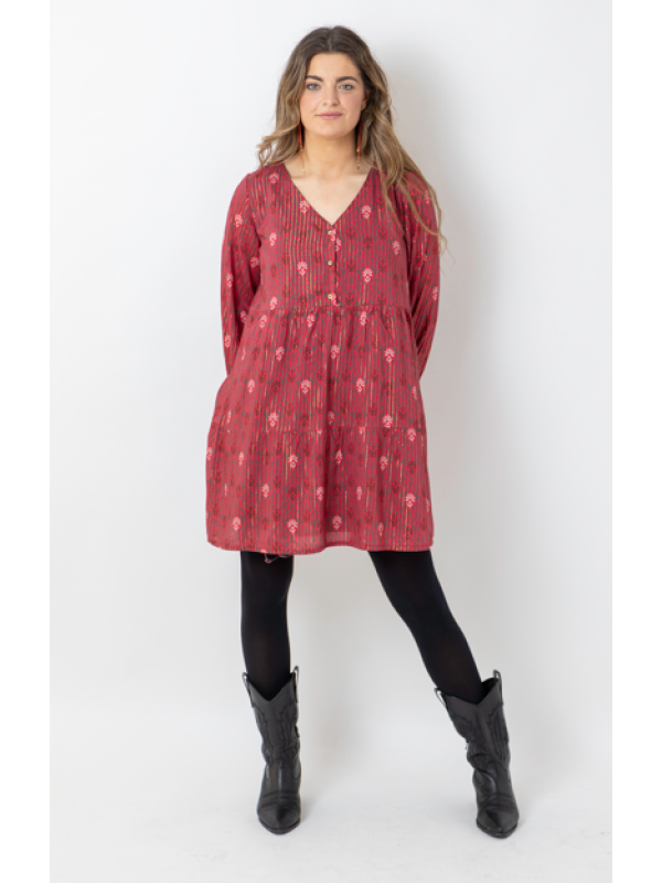 VESTIDO BOHO GUINDA - OSAMORE