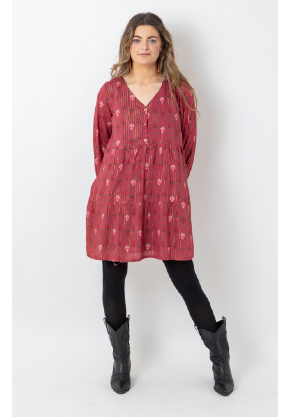 VESTIDO BOHO GUINDA - OSAMORE