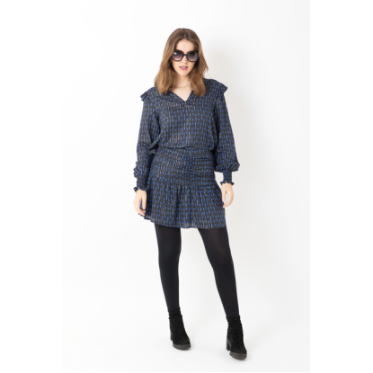 FALDA CORTA NEGRA ROMBO AZUL - OSAMORE