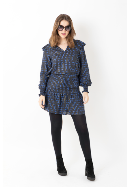 FALDA CORTA NEGRA ROMBO AZUL - OSAMORE