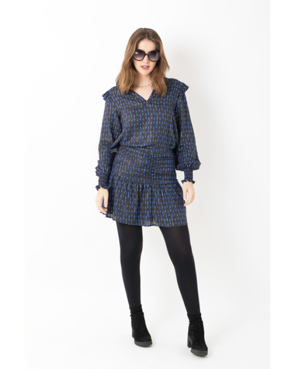 FALDA CORTA NEGRA ROMBO AZUL - OSAMORE