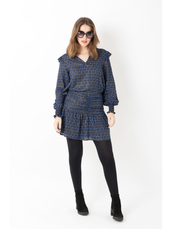 FALDA CORTA NEGRA ROMBO AZUL - OSAMORE