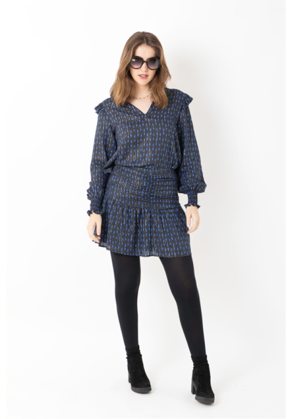FALDA CORTA NEGRA ROMBO AZUL - OSAMORE